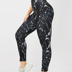 High Waist Printed Fitness Sports Pants Butt Lifting Yoga Leggings