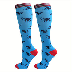 Stretchy Compression Socks for Women - Sports Calf Socks for Cycling & Running