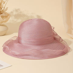 Organza Bucket Hat Mesh Breathable UV Protection Sun Hat Women