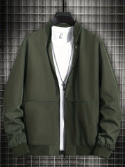 Men's Lightweight Stand Collar Zip Up Jacket