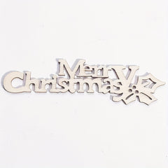 10pcs Merry Christmas Word Wood Chip Sign Decoration