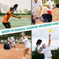 Pickleball Paddles Set with 1 Pair of Paddles, 5 Indoor & 2 Outdoor Balls