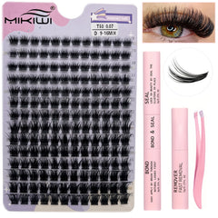 168pcs Cluster Lashes Mix D Curling Individual Eyelashes Extensions DIY Kit