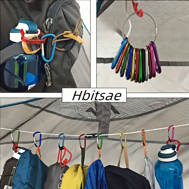 6pcs D Carabiners Waterproof Hanging Buckles For Climbing Hiking