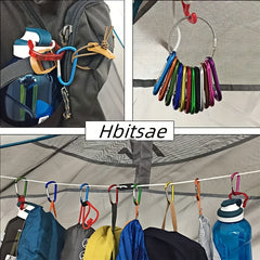 6pcs D Carabiners Waterproof Hanging Buckles For Climbing Hiking