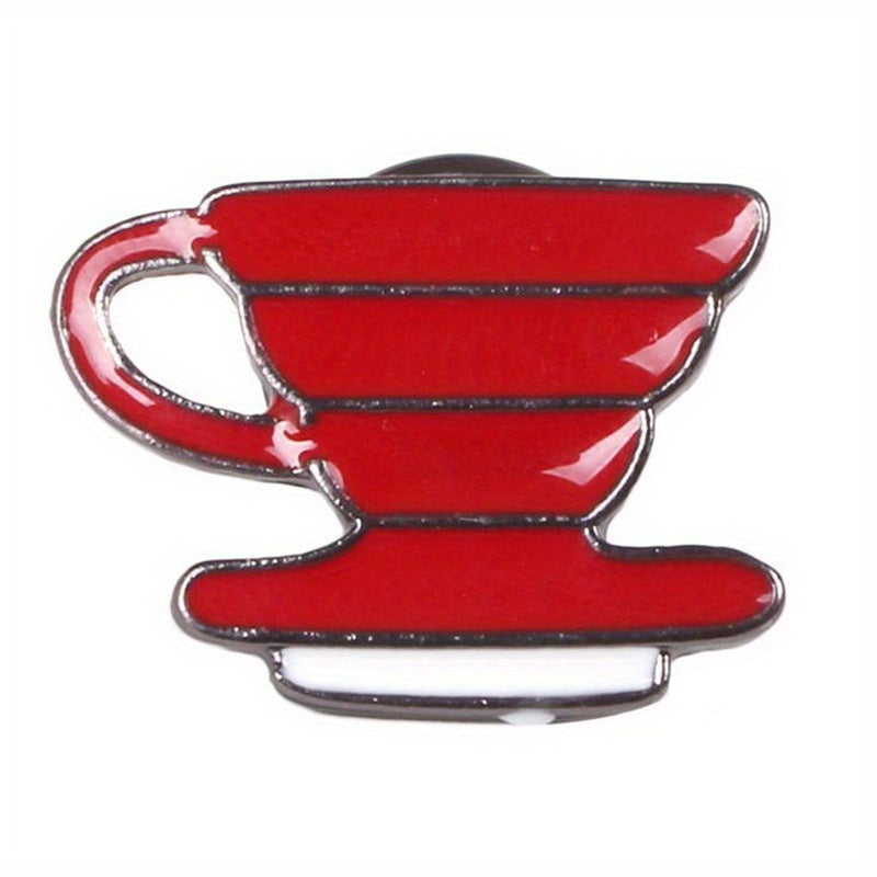 Funky Cartoon Tea Cup Coffee Pot Brooch Clothing Pin Buckle Jewelry Accessories