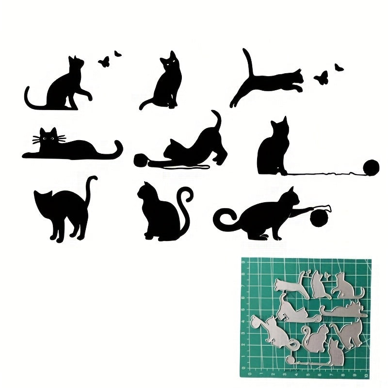 9pcs Cat Cutting Dies Metal Stencils for DIY Scrapbooking Supplies