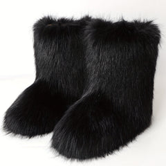 Women's Plush Lined Slip-On Faux Fur Winter Boots