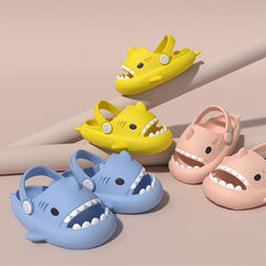 Girls Cartoon Shark House Shoes Indoor Slippers Lightweight Anti Slip Sandals