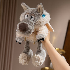 Soft Fleece Sheepskin Coat Wolf Dolls Stuffed Animal Plush Dolls