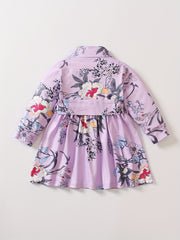 Girls Floral Belted Long Sleeve Dress 0 3 Years