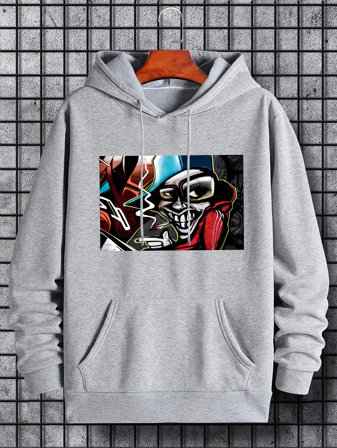 Abstract Painting Print Hoodie Men's Graphic Pullover