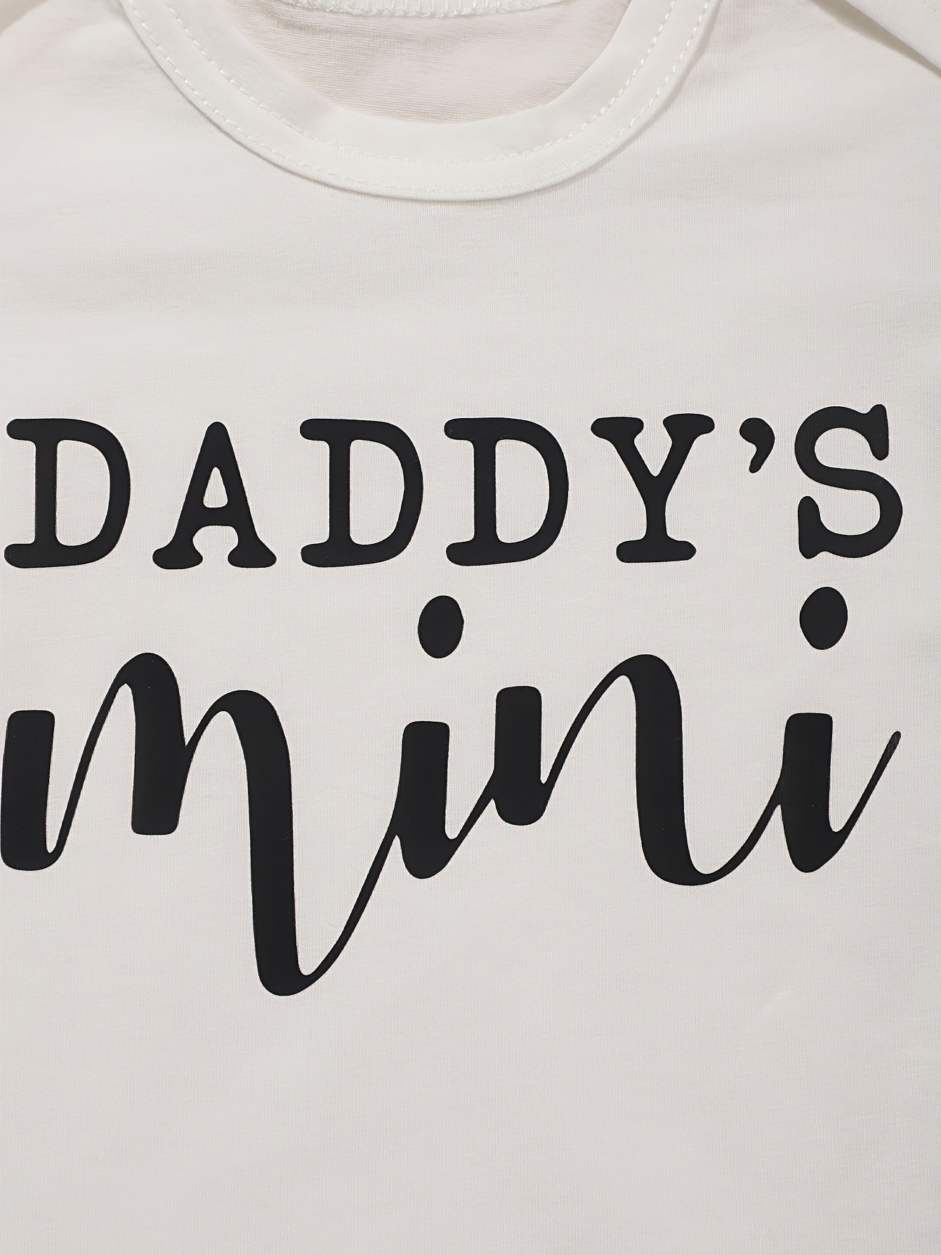 Baby Boys Daddy s Mini Print Romper Short Sleeve Cotton Bodysuit