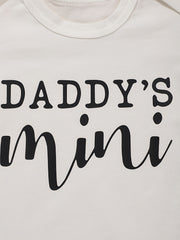 Baby Boys Daddy s Mini Print Romper Short Sleeve Cotton Bodysuit