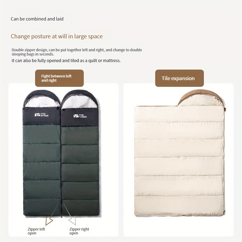 Portable Adult Camping Sleeping Bag Warm Cozy Single Bag Indoor Outdoor Use