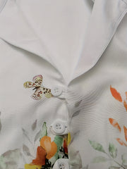 Men's Flower Print Casual Button Up Long Sleeve Shirt Spring Summer Autumn Tops