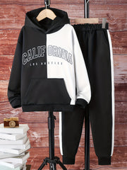 Boy's Clash 2pcs Hoodie & Sweatpants Set CALIFORNjsonIA Print