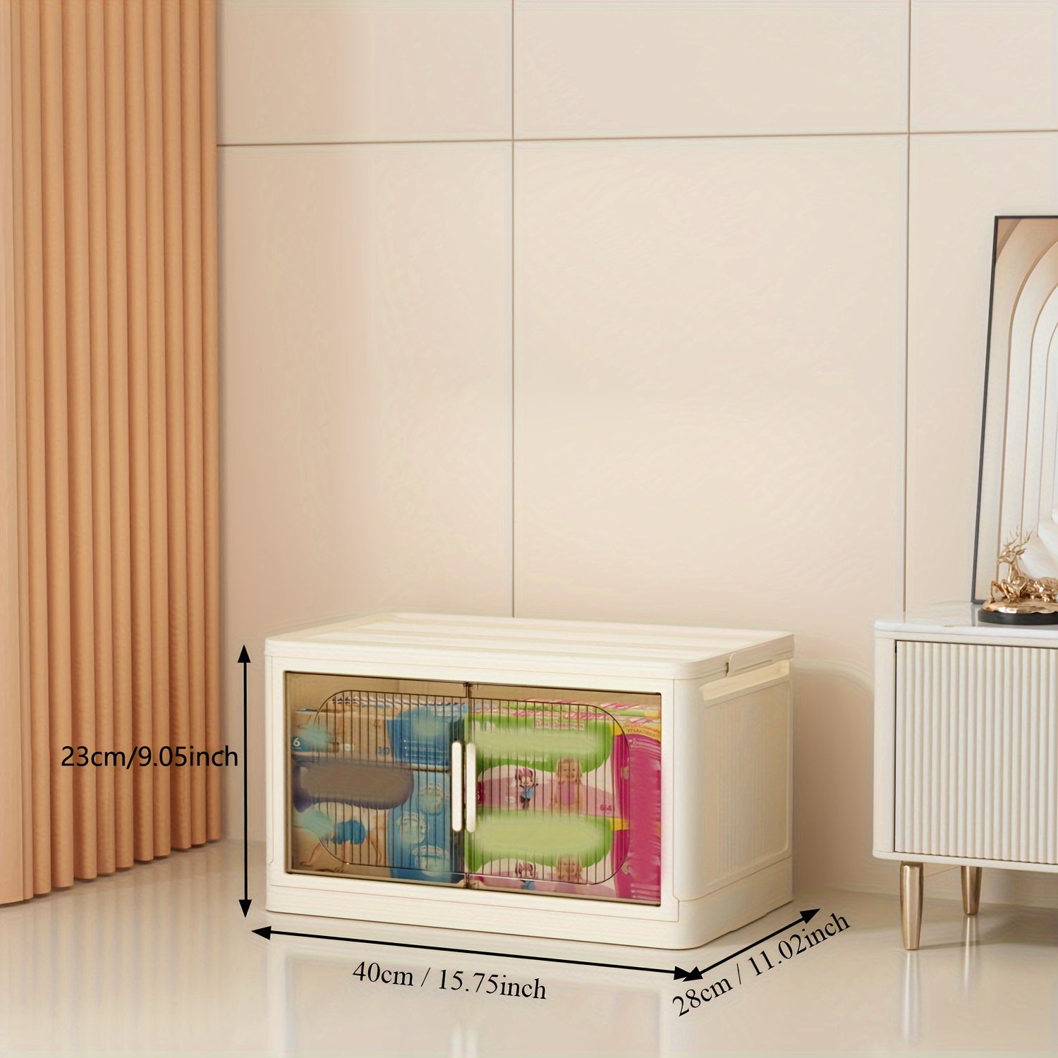 Foldable Plastic Storage Box With Wheels Clothing Book Kitchen Supplies Storage