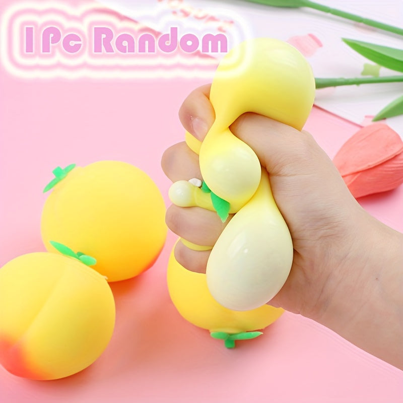 1pc Random Peach Squishy Simulation Fruit Soft Gift Fun Peach Toys Dough Sq...