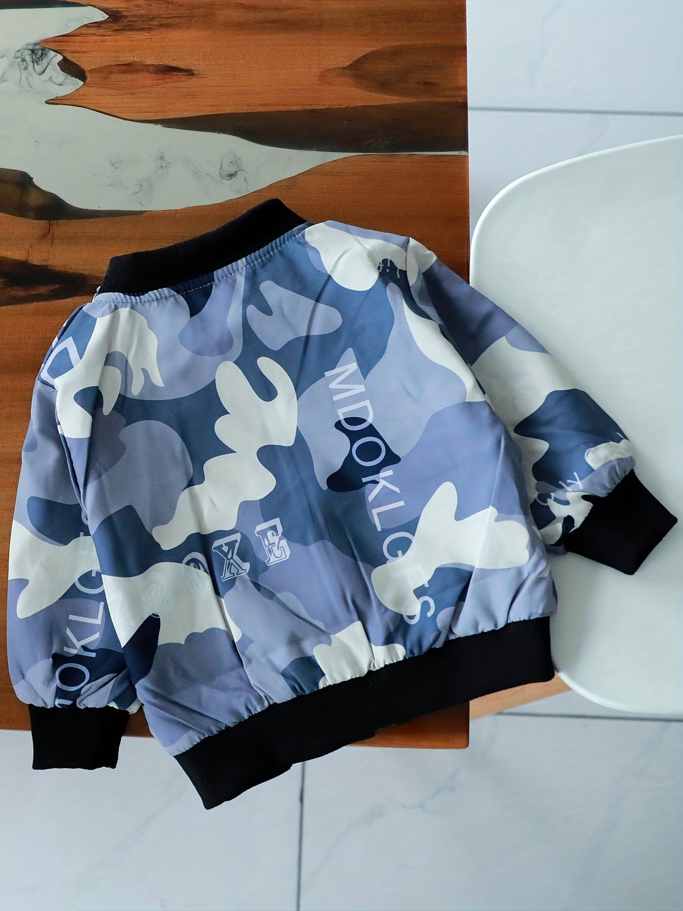 Boys Camo Print Windbreaker Jacket Zip Up Coat Kids Clothing