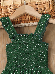 Girls Ruffled Polka Dot Cami Jumpsuit for Summer Party