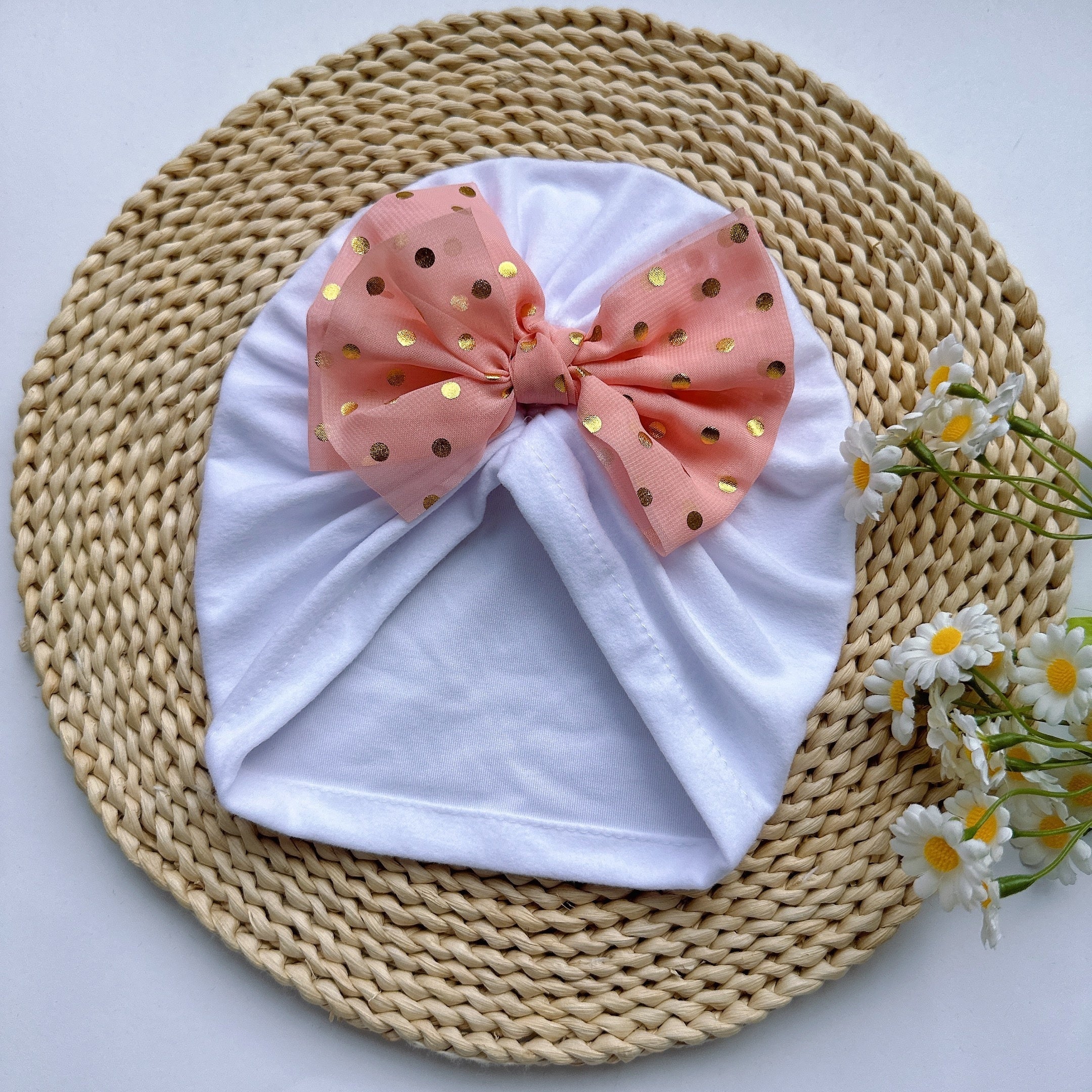 Baby Spring Summer Thin Headband Soft Bowtie Baby Hat