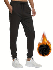 Men's Drawstring Fleece Sweatpants Casual Jogger Pants Autumn Winter