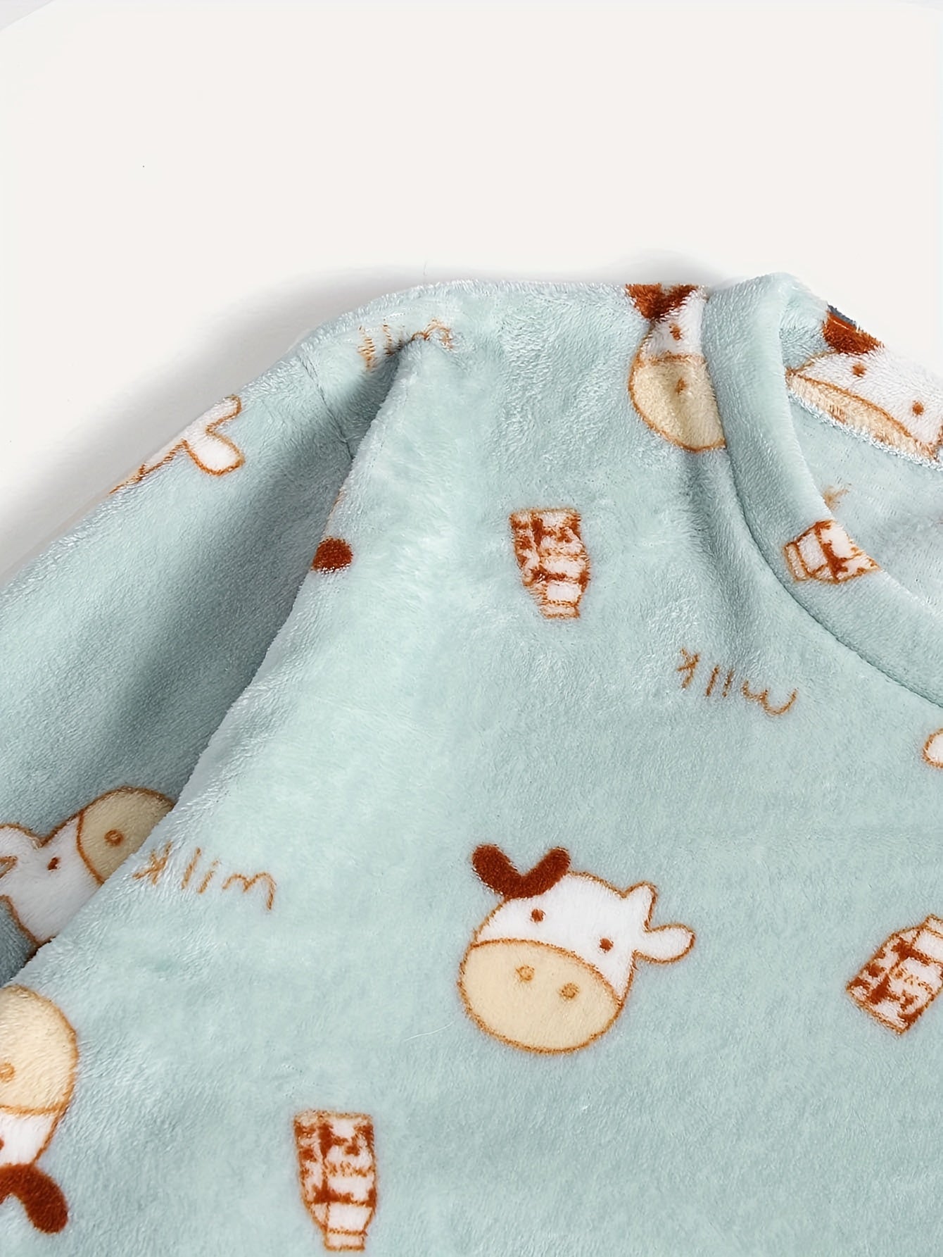 Cow & Milk Print Pajamas Set