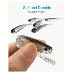 10pcs 2g 3D Eye Forked Tail Bionic Fishing Lure Soft Wobbler Bai