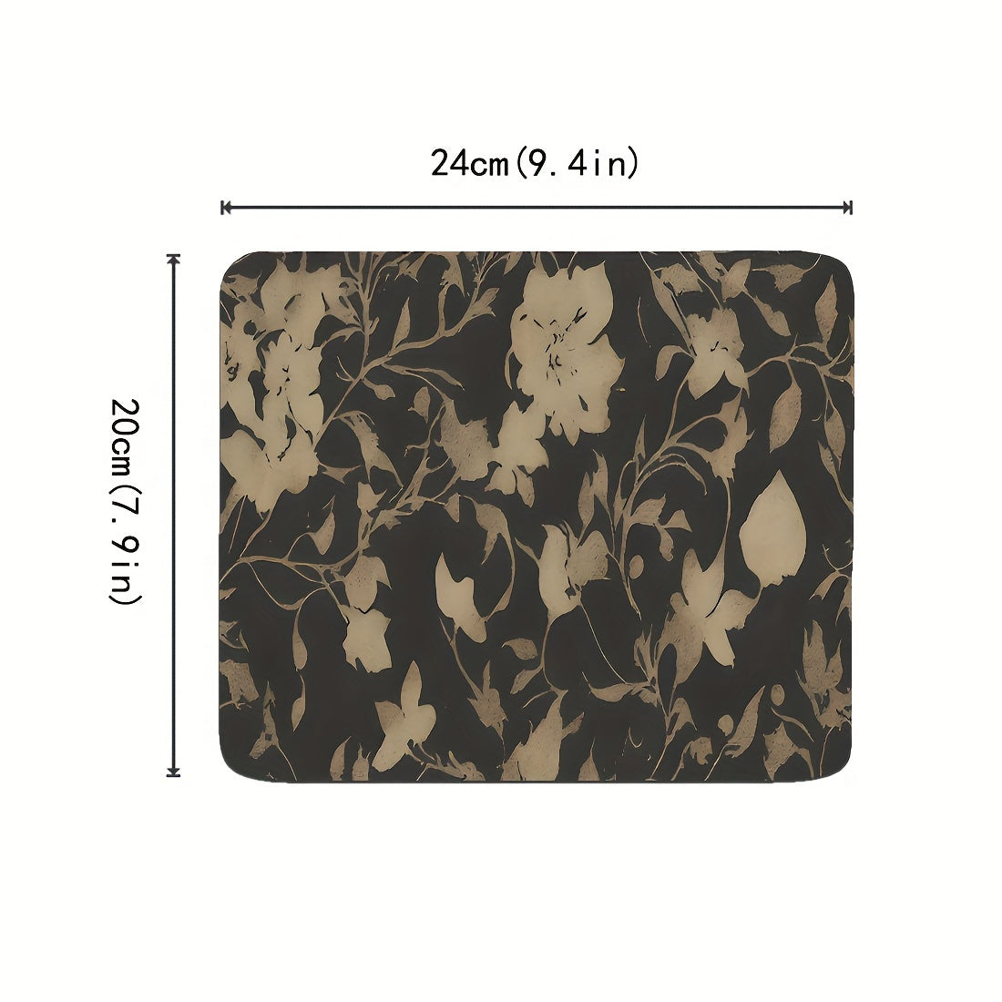 Dark Flower & Grass Small Desktop Mouse Pad Office Home Computer Accessories Pad