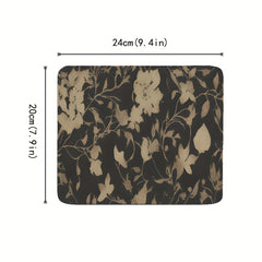 Dark Flower & Grass Small Desktop Mouse Pad Office Home Computer Accessories Pad