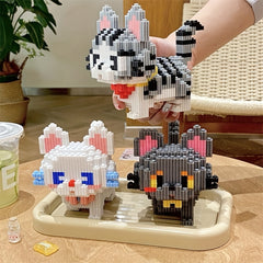 1020pcs Cat Building Blocks DIY Puzzle Challenging Assembly Display Decoration