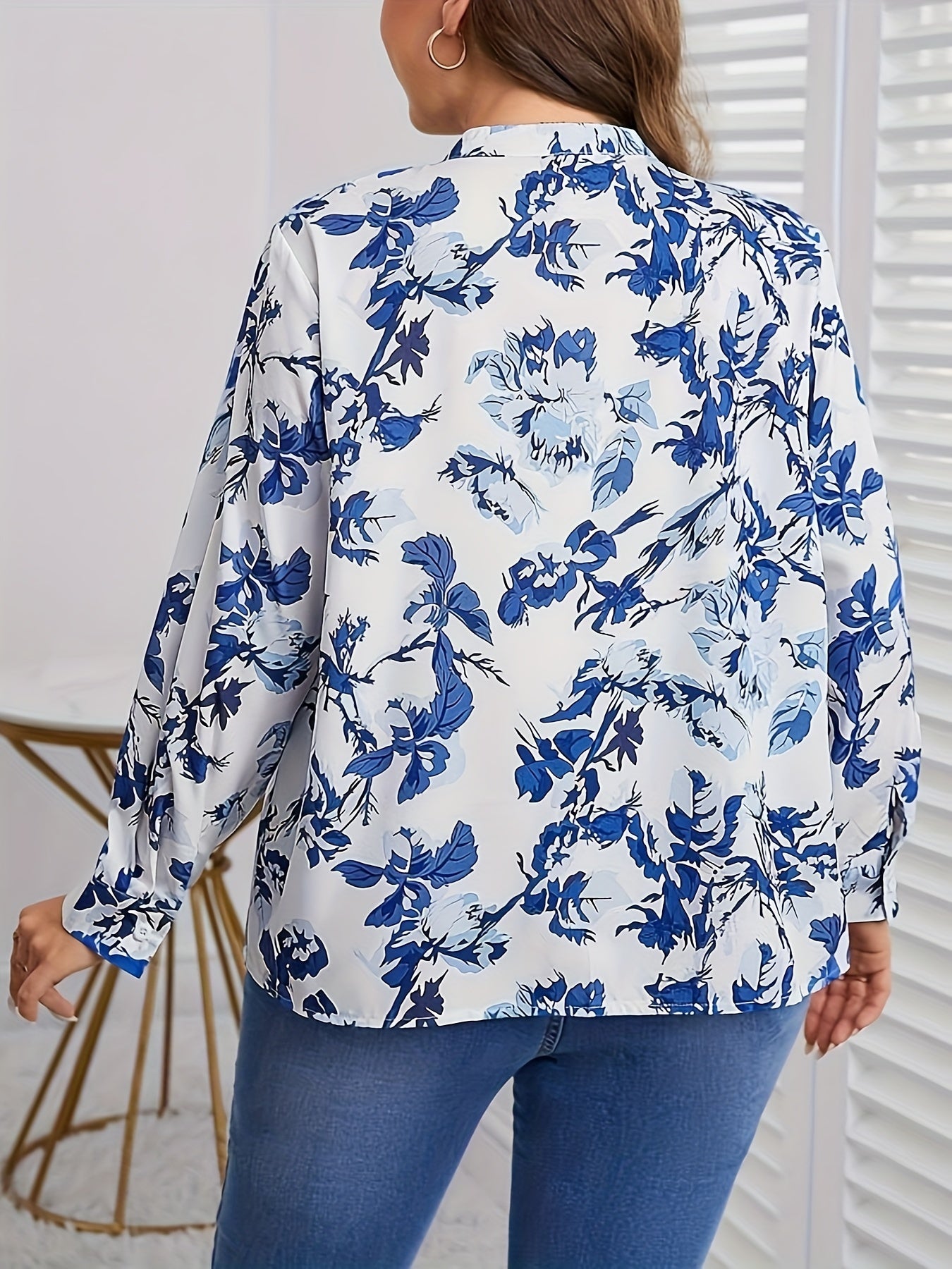 Floral Print Long Sleeve Blouse