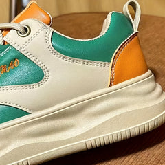 Women's Letter Pattern Board Shoes Lace Up Flat Athletic Sneakers