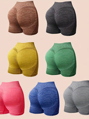 7pcs Seamless Stretch Yoga Shorts Running Sports Women's Activewear