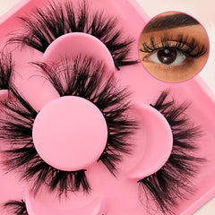 3 Pairs Fluffy Faux Mink Eyelashes for Cat Eye Look