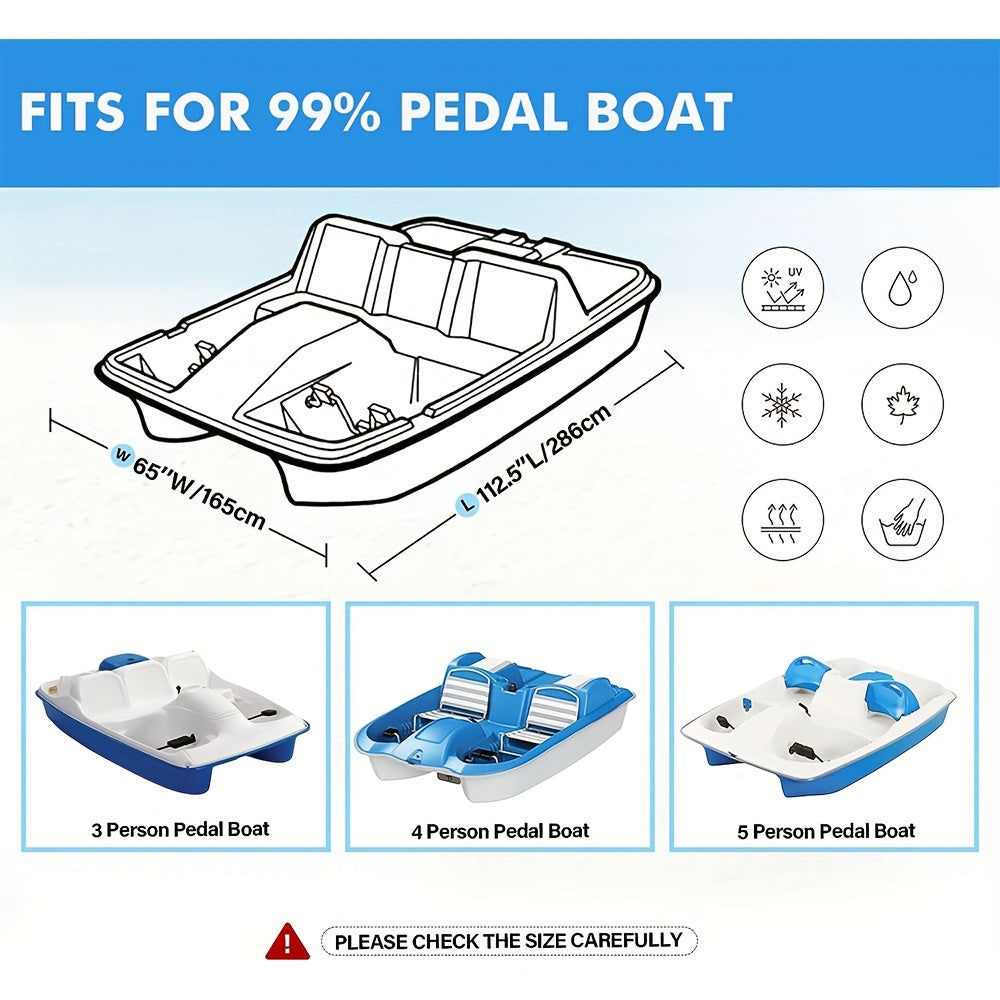 Waterproof 420D Pedal Boat Cover for 3 or 5 Person Paddle Boat