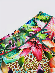 Toddler Girls Tropical Flowers Leopard Leggings Elastic High Waist