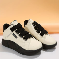 Women's Platform Sports Shoes Hook & Loop Strap Mid Top Casual Non Slip Sneakers