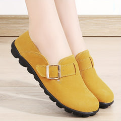 Women's Comfy Slip On Loafers with Buckle Strap