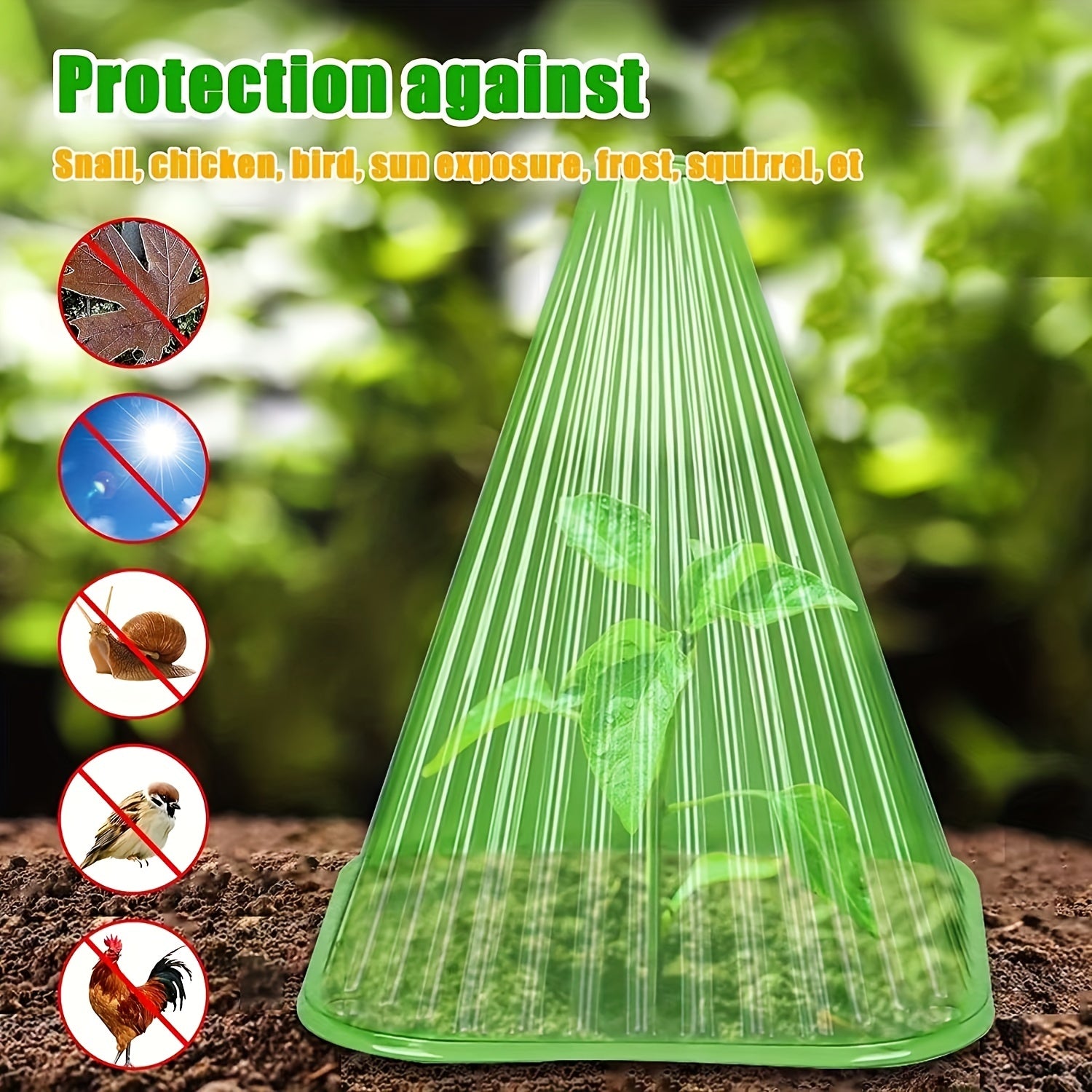 10pcs Reusable Plant Bell Jars Protect Plants Birds Frost Snails