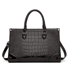 Crocodile Pattern Tote Bag Solid Handbag Classic Satchel Work Women's Bag