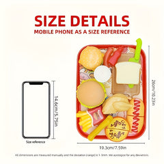 Kitchen Western Set Pretend Play Burger Hot Dog French Fries Breakfast Set