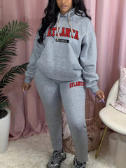 Letter Print Hoodie & Joggers Set