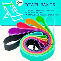 6pcs Silicone Towel Bands for Beach Chair - Windproof Beach Towel Clip Bands