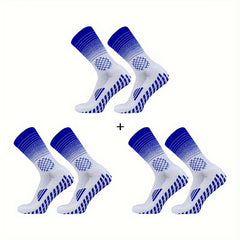 3 Pairs Non-slip Football Socks Outdoor Sports Grip Socks Crew Socks