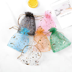 50pcs Moon Candy Bags Box Drawstring Star Decoration Gift Cookie Bags