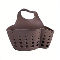 Adjustable Sink Storage Holder with Hanging Drain Basket for Kitchen Accessories