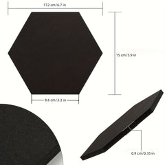 6pcs Gray Hexagon Cork Board Strips with Pushpins Self Adhesive