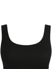 Solid Round Neck Tank Top & Drawstring Elastic Shorts Set